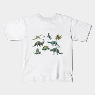 Dinosaur Montage Kids T-Shirt